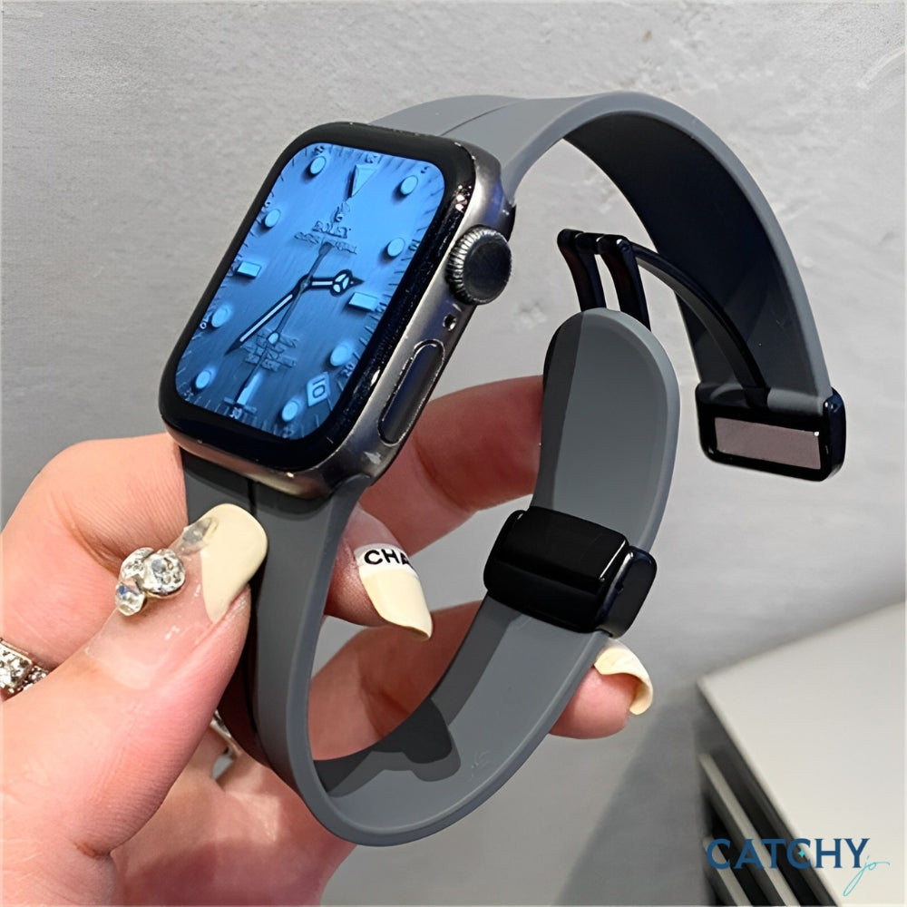 أحزمة سيليكون بمشبك مغناطيسي قابل للطي لـ Apple Watch