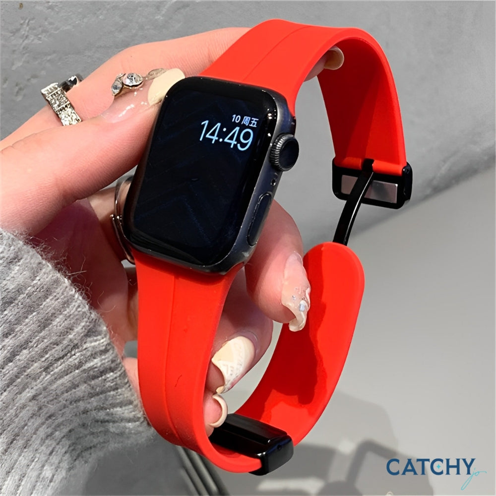 أحزمة سيليكون بمشبك مغناطيسي قابل للطي لـ Apple Watch