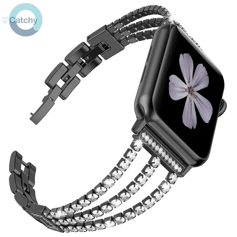 Apple Watch Stainless Steel Diamond Lines Band