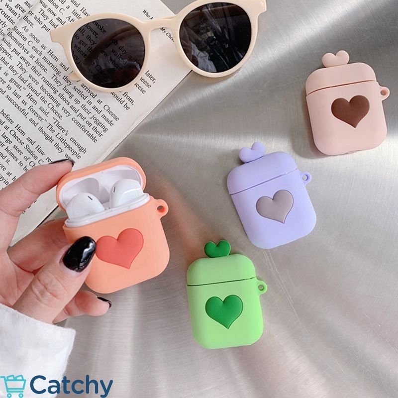 Heart Airpods 1 & 2 Case With Keychain
