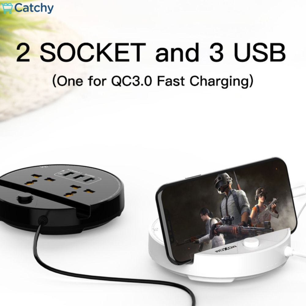 Moxom Movie Groove 2 Sockets + 3 USB Ports