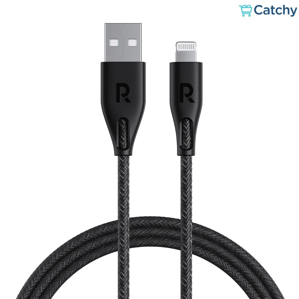 RAVPOWER كابل USB إلى Lightning مضفّر ملون من النايلون