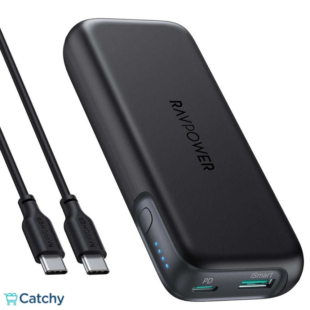 باور بانك محمول RAVPOWER PD Pioneer سعة 1000mAh، 2 منفذين